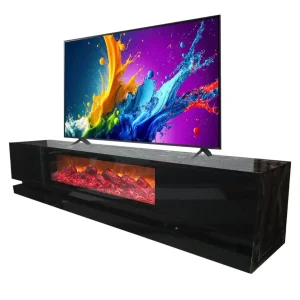 میز تلویزیون زمینی شومینه ای طرح جدید 1403 کد 132 شومینه