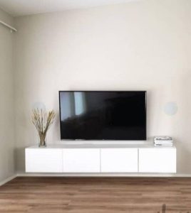 میز تلویزیون باکس 4 کشو دیواری تمام ام دی اف و تمام هایگلاس میز ایرانیان 