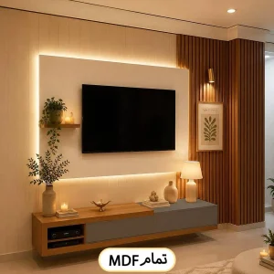 میز تلویزیون دیواری (TV wall) چوبی کد 0153