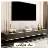 میز تلویزیون مشکی طلایی هایگلاس کد 00142