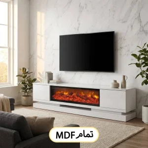 میز تلویزیون زمینی شومینه ای طرح جدید 1404 کد 132