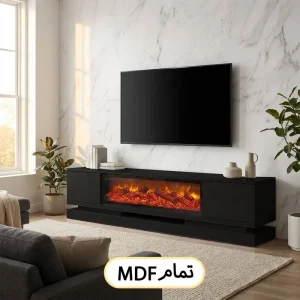 میز تلویزیون زمینی شومینه ای طرح جدید 1404 کد 132
