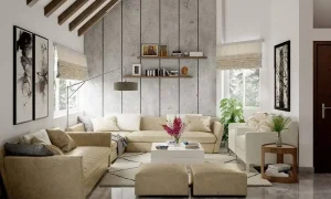 طراحی‌های سقف کاذب چوبی برای اتاق نشیمن